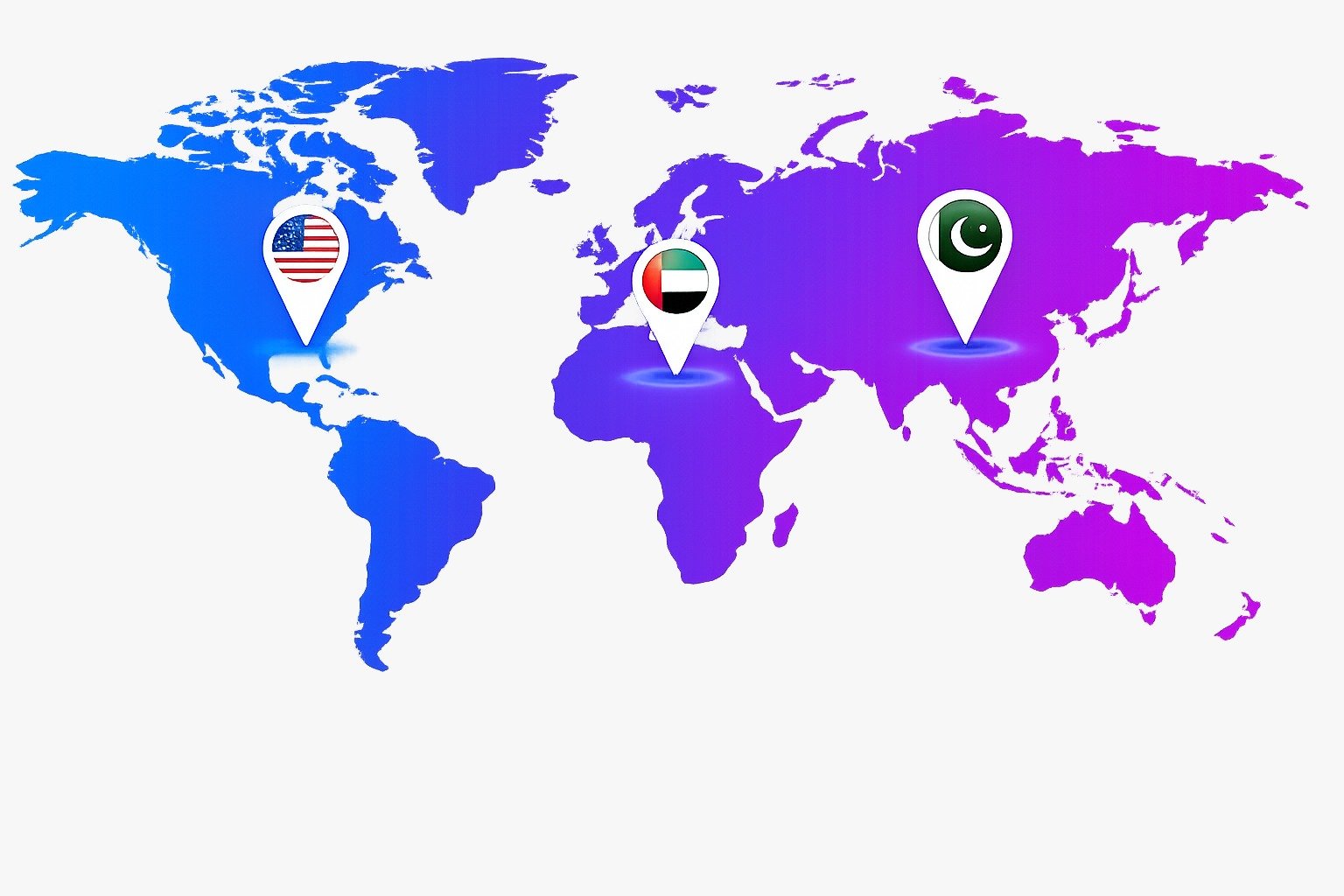 Global Locations Watermark Map